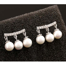 Shell Beads AAA Grade Zircon Earrings Silver Zircon Earrings